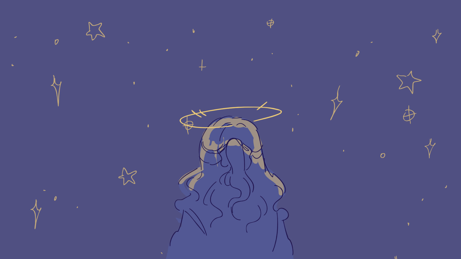 An animated gif of two characters holding hands while the camera spins around them.