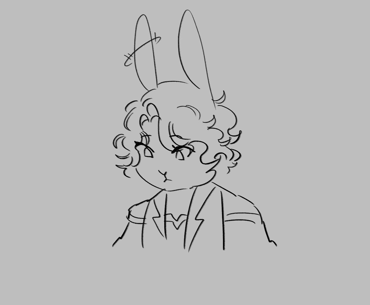 An animated gif of a rabbit character looking surprised, then relieved.